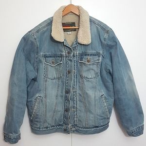 Vintage Sherpa Lined Denim Trucker Jacket